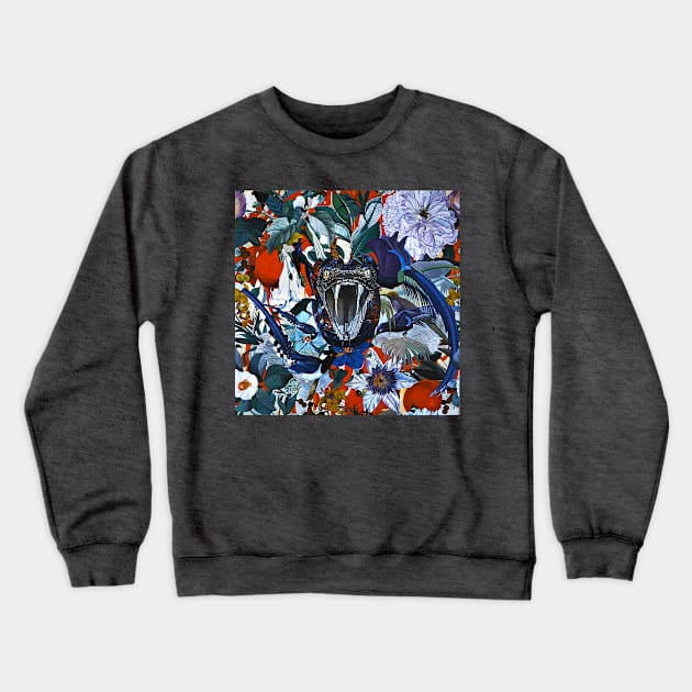 Snake in flowers Crewneck Sweatshirt by strong chinese girl